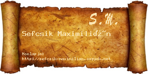 Sefcsik Maximilián névjegykártya